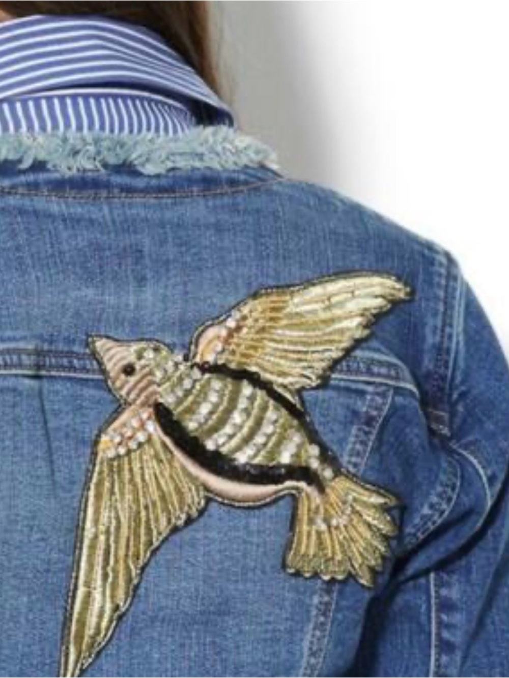 Soho Blue Denim Jacket with Gold Bird